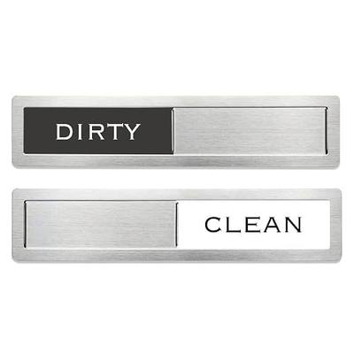 Clean Dirty Magnet for Dishwasher Premium Stainless Steel (Black White) | 304 Grade Stainless Steel,Non-Scratch,Kitchen Decor,Dishwasher Magnet Clean Dirty Sign, Strong Magnetism,Housework Indicator