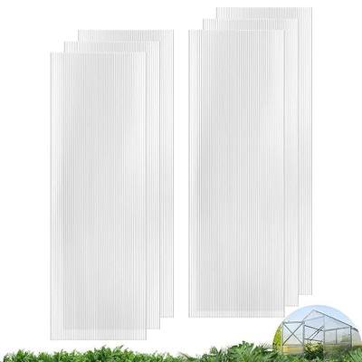 UMIG 6 PCS 6' x 2' x 0.24'' Clear Roof Polycarbonate Greenhouse Panels | Polycarbonate, Outdoor/Garden, 6ftx2ft, Twin-Wall, Double-sided UV Protected,Waterproof, High Weather Resistance, Replacement