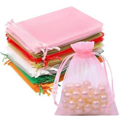50PCS Organza Bags 3x4 Multicolor, Small Gift Bags for Jewelry Candy Goodie Treat Sachet, Mesh Gift Bag Drawstring for Wedding Mother's Day Baby Shower Party Favors, Gifts Wrapping Supplies