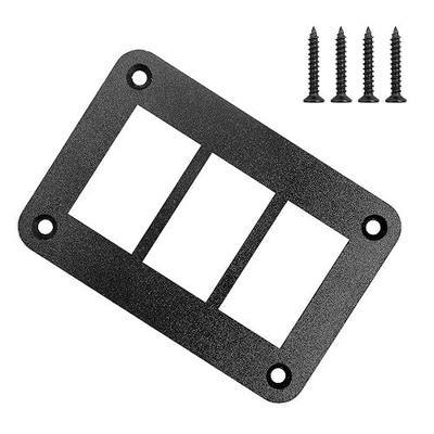 3 Way Rocker Switch Panel Housing Holder, 3 Gang Black Aluminium Rocker Switch Housing Bracket Shell Bracket for Car Truck Marine Boat RV Vehicle