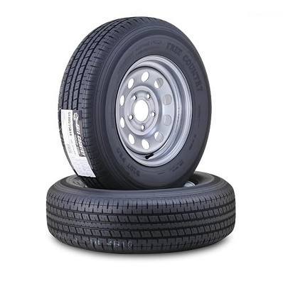 Free Country Trailer Tire Wheel Assembly ST205/75R14 8-Ply D 105N 5 Lug on 4.5" PCD Silver Mod Wheel, SET 2