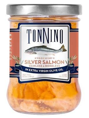 Tonnino Wild Alaska Silver Salmon Fillets Extra Virgin Olive Oil 6.7 oz 6pk