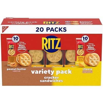 RITZ Peanut Butter & Cheese Sandwich Crackers Variety Pack, 20 Snack Packs