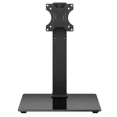 WKWKER Universal TV Stand for 13-32inch LED LCD Table Top Television Stand with 45 Degree Height Adjustable Swivel TV Stand Mount with Tempered Glass Base Max VESA 100x100mm