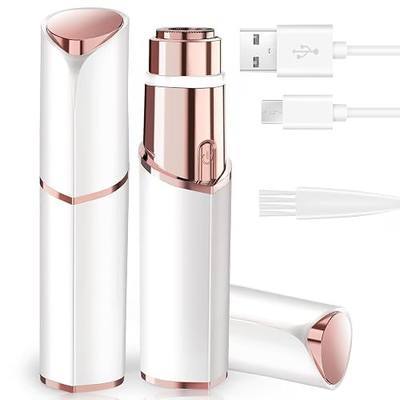 SkelEduPro Facial Hair Removal for Women, Portable Lady Shaver, Rechargeable Painless Hair Remover for Face, Upper Lips, Chin, Peach Fuzz - White E1