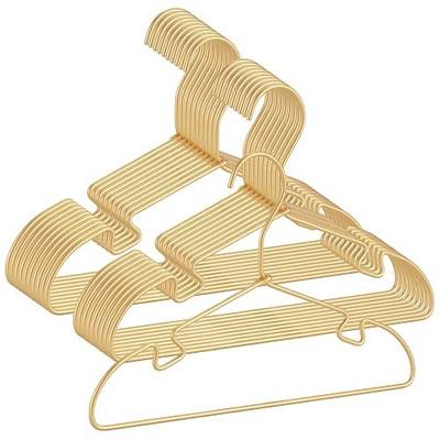 20 Pack Baby Hangers - 12.6 Inch Aluminum Non-Slip Kids Hangers for Nursery Child Clothing, Small Children, for Pants Coats Skirts (Gold)