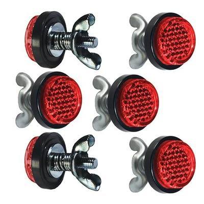 Red Reflectors Motorcycle License Plate Bolts and Nuts Mini Decorative M5 Screw Tag Bolt Round Reflective for Bike(6Pieces) (Red)