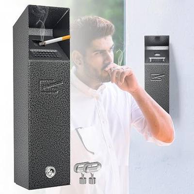 Wall mounted Cigarette Butt Disposal,Receptacle,Ashtray,Bin,Fireproof, Prevention of Waterlogging, Corrosion Resistant, Smokeless, Suitable for Shop Entrance,Outdoor,Park,Smoking Areas.Grey