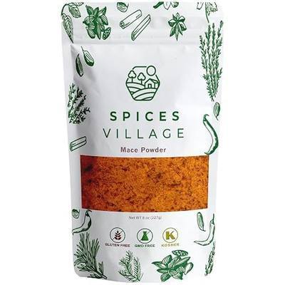 SPICES VILLAGE Mace Spice, 8 oz, Aromatic Mace Powder, Kosher, Gluten-Free, NON GMO