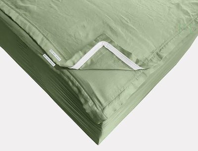 Zip On Fitted Sheet King Size (78X80) + 12” Inch Deep Pockets - Includes 2 Zip-On Sheets & 1 Fitted Sheet Base - King Size Zipper Fitted Sheets - Soft Cotton 600 TC Fitted Sheet - Sage Green
