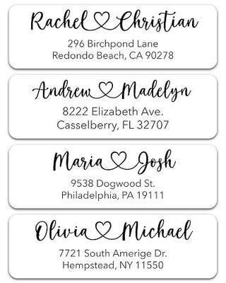 Personalized Return Address Labels - Custom Address Stickers on Sheets for Wedding Invitations (100-1000 Labels)