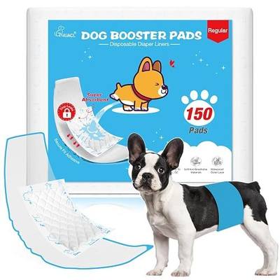 Dog Diaper Liners for Dog Diapers Male and Female 150ct Super Absorption Disposable Booster Pads for Most Reusable Pet Belly Bands, Washable Puppy Diapers Wraps