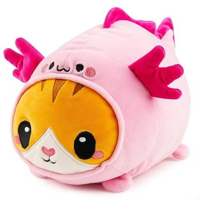 JOYIN Axolotl Plush Toy, Kawaii Axolotl Cat Plush Toy, 11" Soft Plushie, Cute Stuffed Animal Pillow for Kids and Adults, Birthday Gift for Boys and Girls