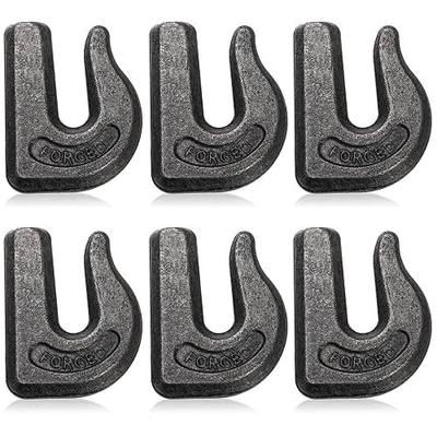 SOUJOY 6 Pack Weld on Grab Hook, 3/8" Tractor Bucket Hooks, G70 Forged Clevis Weldable Tow Chain Hook for Chain Pulling and Lifting, Trailer Truck, Rigging, Car