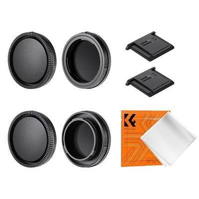 K&F Concept E Mount Body Cap & Rear Lens Cover for Sony Nex E Mount A6700 A6600 A6500 A6400 A6300 A6100 A6000 A5100 A5000 A7C A7CR A7C II A7 A7S A7R FX3 FX30 A9 A9II ZV-E10 NEX-6 NEX-7 NEX-5C NEX-3