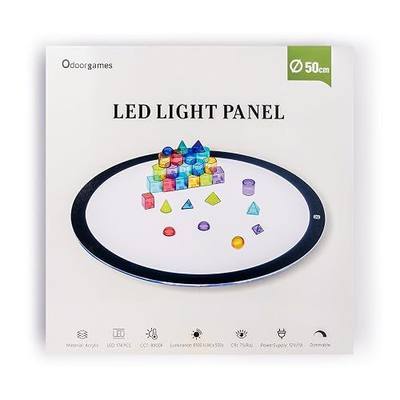Round LED Light Panel for Kids - Adjustable Brightness - Preschool and Classroom Light Table for Creative Exploration