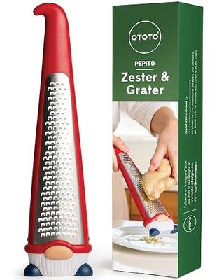OTOTO Grater - Stainless Steel, BPA Free, Dishwasher Safe, Fun Kitchen Gadget, Vegetable Shredder, Cute Kitchen Gifts & Accessories (Pepito Gnome Grater, Red)