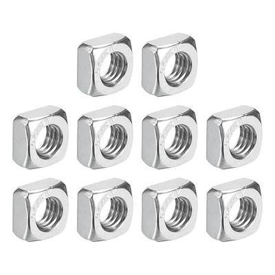 uxcell M5-0.8x4 Square Nuts, 304 Stainless Steel Coarse Thread Square Nuts Fasteners for Home Repairs and Professional Engineering, Silver, 10pcs