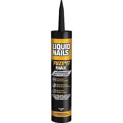 Liquid Nails Fuze It Max 9 oz All-Surface Construction Adhesive | 5X Grab Interior/Exterior Glue Bonds Wood, Metal, Glass, Tile, Stone, Low VOC
