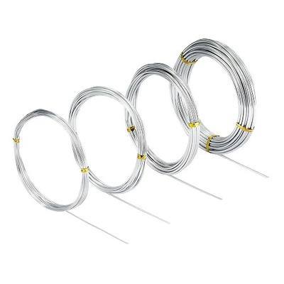 4 Pcs Aluminum Craft Wires, 3mm*10m, 2mm*5m, 1.5mm*5m, 1mm*5m, Bendable Craft Wire for Sculpting Armature DIY Jewelry Making (Silver)