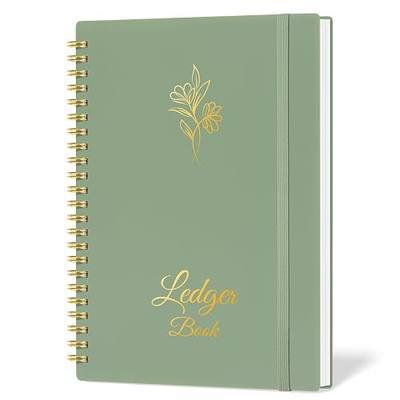 Accounting Ledger Book for Small Business Bookkeeping & Personal Use, Expense Tracker Notebook for Family Budget, Bookkeeping Record Book, Income and Expense Log Book - 8.4" x 6.1" (Green)