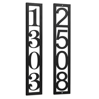 Custom Metal House Numbers for Outside Modern, Personalized Vertical Address Numbers for House, Large Address Plaques Street Number Signs, with Floating Screw Kit, Mid Century Modern Font