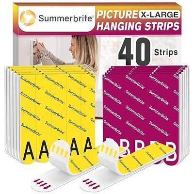 Picture Hanging Strips Heavy Duty XL 20 Pairs/40Strips, Damage Free Hanging Picture Hangers, Removable Adhesive Hook and Loop Wall Strips, Frame Stickers No Nails for Home Decor Wall Posters