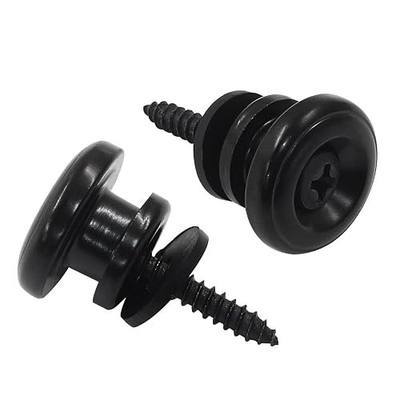 Piutouyar 2 Pack Metal Guitar Strap Locks, Black, Mushroom Style | Electric Guitar Strap Locks Buttons, For Guitar Bass Ukulele