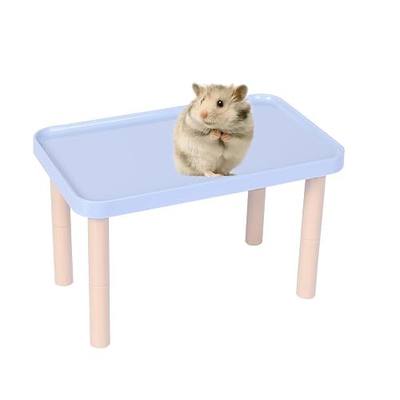 Hamster Platform - Cage Accessories and Play Decor for Dwarf Syrian Hamsters, Gerbils, Mice, Degus, and Other Small Pets (W9.8×L5.9×H3.5-6.1'',Blue)