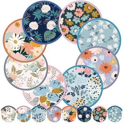 Gejoy 24 Pieces Morandi Style Foldable Fan Handheld Compact Cooling Fans Multi Role Round Fans for Outdoor Games for Women Man Daily Use Festival Wedding Party Favors Decorations Portable, 8 Style