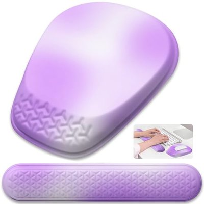 Laokiiy Ergonomic Mouse Pad with Wrist Rest, Memory Foam Support for Office