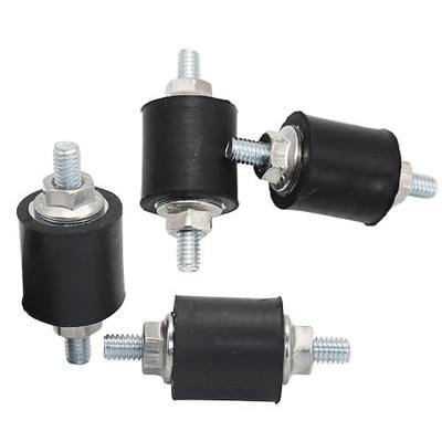 EASYEAH M4 Rubber Vibration Isolator Mounts Double Stud Shock Absorber | Isolation Mounts Anti Vibration Silent-Blocks for Car Boat Bobbins Motors Compressors Pumps, 4pc M4x10-15x15mm, 8pc LockNuts