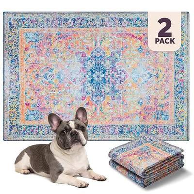 Lovewag Pets Washable Dog Pee Pads, 36" x 48", Waterproof, Non-Slip, Super Absorbent, Reusable Machine-Washable, 2-Pack (Marmalade Sunshine)