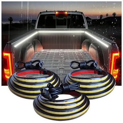 LED Truck Bed Lights, 3Pcs 60Inch 12V 6500K White COB Waterproof Lights Strip with Switch Blade Fuse Splitter, Cool Accessories for Pickup Truck Camper Van SUV RV Boat