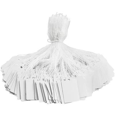 220 Pack White Price Tags with String Attached Writable Display Labels White Price Gift Tags for Gift Wrapping, Jewelry, Clothing, 1.38 x 0.87 Inches