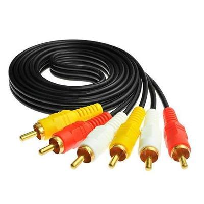 RCA Cable,3 RCA Cable Audio Video Composite Cable,AV Cable Gold Plated, for TV, VCR, DVD, Satellite, Home Theater Receivers-5ft, Black