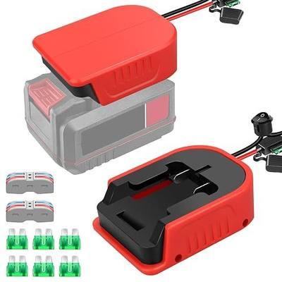 TPDL 2PCS Power Wheel DIY Adapter for Bauer 20V Battery Dock Power Connector for Rc Toy Car Truck, e-Bike, with Fuse & Wire terminals (14AW Wire)