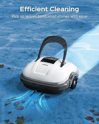 WYBOT Osprey 200Max Cordless Pool Vacuum with 100Mins Runtime, Robotic Pool Cleaner, Strong Suction, 180μm Fine Filter, Ideal for Above Flat Bottomed Pools, White