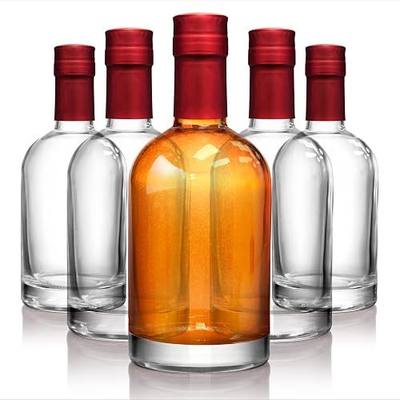 Stock Your Home Set of 12 Glass Whiskey Bottles with Corks, 375 mL Glass Bottles for Custom Infusions, 12 oz Empty Liquor Bottles for Alcohol, Limoncello, Coffee Syrups, Oil, and More