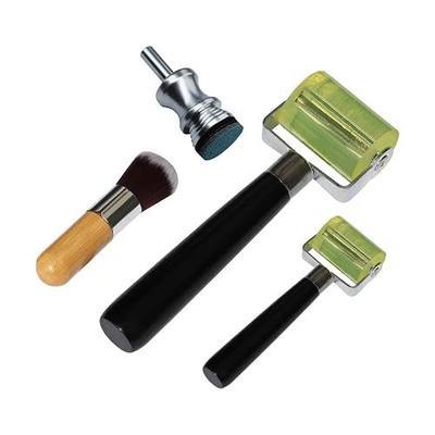 1"&2" Leaf Seam Roller, Smoothing Tool, Dusting Brush, for Spin-able Automotive Grade Metal Leafing (Roller&Duster), 1" Leaf Spinner Tool Unlock 3D Effects, Enhances Gold&Silver Leaf w/ 3D Appearance