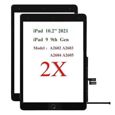 for iPad 9 (9th Generation) A2602 A2603 A2604 A2605 Screen Replacement 2 Pack 10.2 Inch Digitizer, for iPad 9th Gen Touch Screen Digitizer Replacement (2021 Released) with Home Button(Black)
