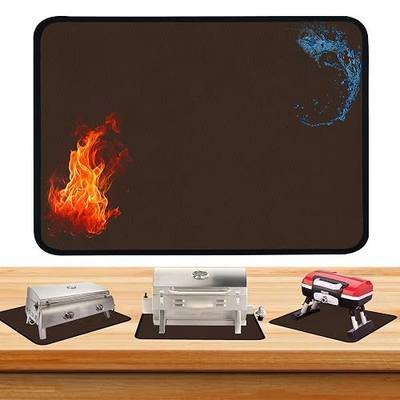 Coffee 25x19.5 Inches Heat Resistant Blackstone Griddle Mat, Air Fryer & Indoor Fireplace Protector (0.04in Thickness)
