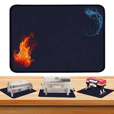 Blue 25x19.5 Inch Heat Resistant Mat for Outdoor Grill Table, Fireproof Under Blackstone Griddle & Air Fryer Mat, Protects Table & Grill