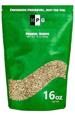 NPG Whole Fennel Seeds 16 oz (1 lb), Finocchio Seed, Bulk Pack | Perfect for Home Tea, curries, Italian sauces, breads, sausages, pickling and Mediterranean recipes, gluten free, non-GMO