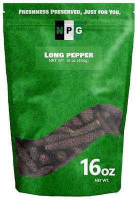 NPG Whole Long Pepper 16 oz, Piper Longum, Black Long Pepper | Warm Spicy Flavor, perfect for Indian, Middle Eastern and Mediterranean cuisine, curries, stews and spice blends