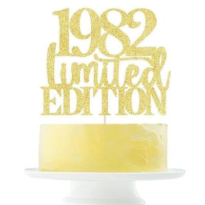 Limited EDITION 1982 cake topper 43th birthday happy birthday cake topper men and women cheer 43 years old handmade Golden glitter cake decoration