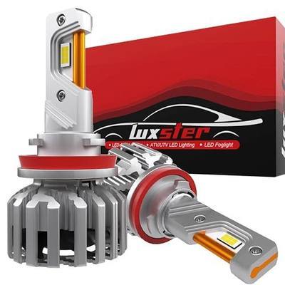 LUXSTER H11 H9 Holyknight 50000lm High Lumen LED Bulb 6000K (2 Pack) | Anti-Flicker, 55W Factory-Matched Power,1200FT Long-Range Beam, Sharp Cut-Off Pattern, H8 H16 Foglight Use, 6000K, IP68