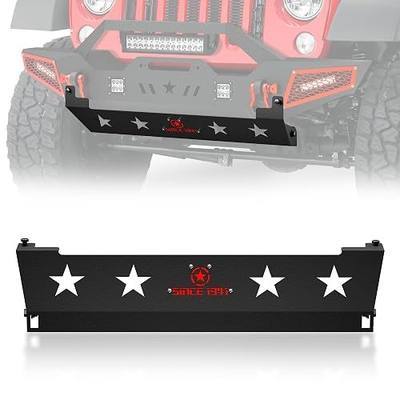 YZONA for JK Off-Road Front Skid Plate Steel Bumper Cover Compatible with 2007-2018 Jeep Wrangler JK JKU Unlimited (2/4 Doors), Bolt-on Lower Guard Plate (Not Suitable for Original Factory Bumpers)