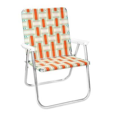 Lawn Chair USA Folding Aluminum Outdoor Patio Lawn Chair | Heavy-Duty Webbed Chairs for Camping, Sports, Beach, Yard & Tailgating | Lightweight Portable | Magnum - Surfside