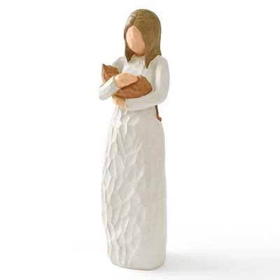 Cuayaes Cat Memorial Gifts, Orange Cat Figurines Loss of Cat Sympathy Gift for Cat Mom, Friendship Guardian Angel Statue Cat Remembrance Gifts for Women Cat Lovers
